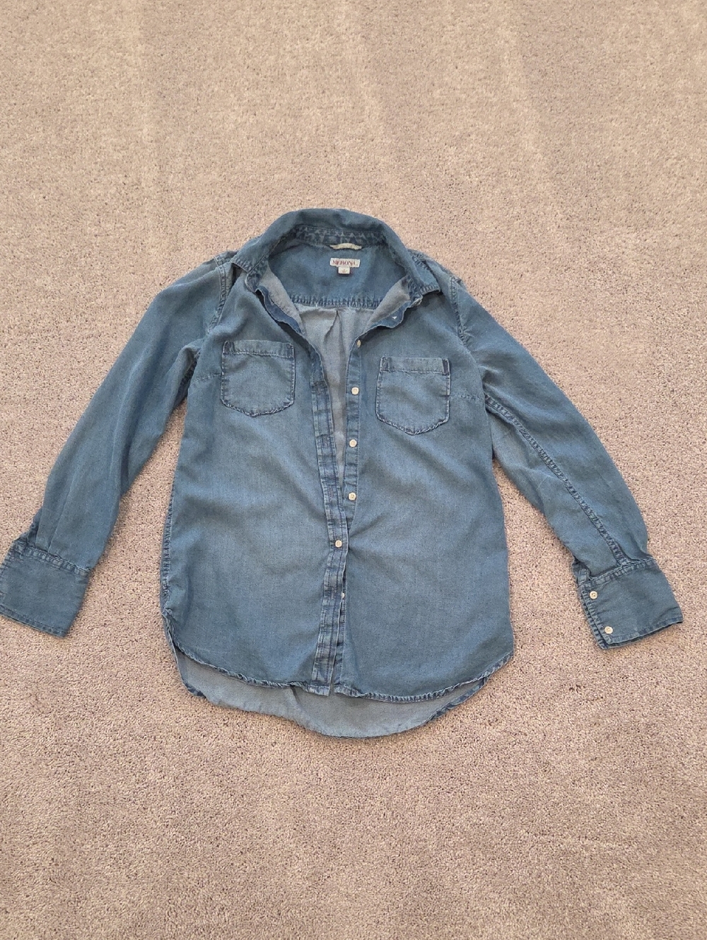 Merona Blue Denim Button-Down Shirt